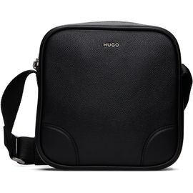 Hugo Hugo Black Grained Leather Messenger Bag