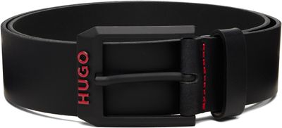 Hugo Hugo Black Italian Leather Belt