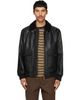 Hugo Hugo Black Leather Aviator Jacket - 1