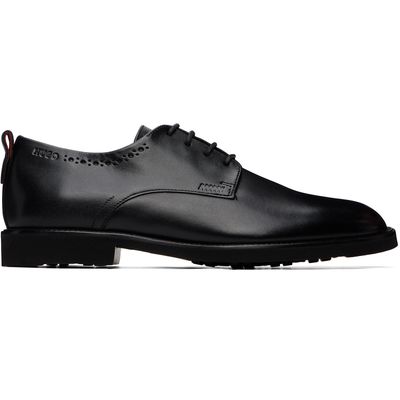 Hugo Hugo Black Leather Brogue Details Derbys
