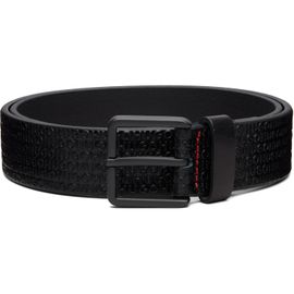 Hugo Hugo Black Leather Embossed Logos Belt