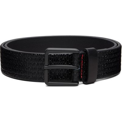 Hugo Hugo Black Leather Embossed Logos Belt
