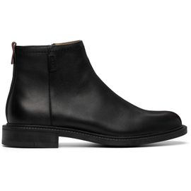 Hugo Hugo Black Leather Logo Trim Boots
