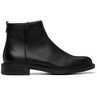 Hugo Hugo Black Leather Logo Trim Boots