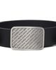 Hugo Hugo Black Leather Repeat-Logo Plaque Buckle Belt - 1