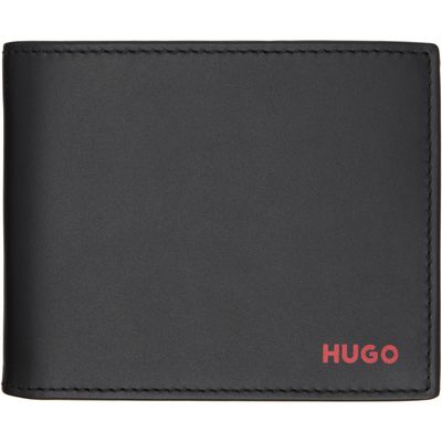 Hugo Hugo Black Leather Trifold Wallet