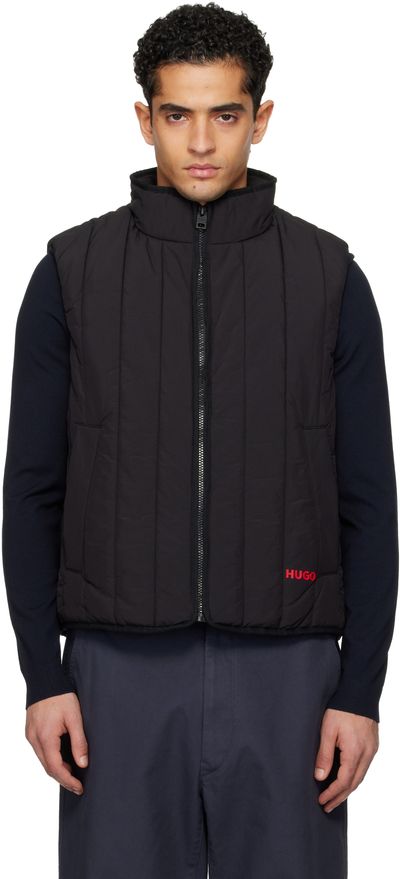 Hugo Hugo Black Lightweight Vertical Quilting Vest