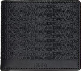 Hugo Hugo Black Logo-Pattern Leather Wallet