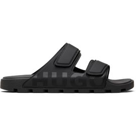 Hugo Hugo Black Logo Double Touch-Closure Straps Sandals