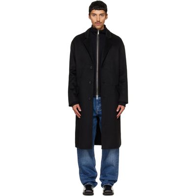 Hugo Hugo Black Melton Long Coat