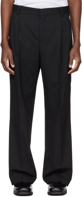 Hugo Hugo Black Modern-Fit Stretch Ripstop Trousers