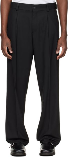 Hugo Hugo Black Modern-Fit Stretch Twill Trousers