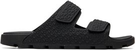 Hugo Hugo Black Monogram Riptape Strap Sandals