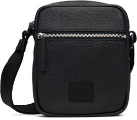 Hugo Hugo Black Rubber Logo Patch Faux-leather Reporter Bag