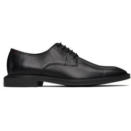 Hugo Hugo Black Smooth Leather Embossed Logo Derbys