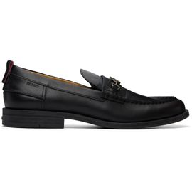 Hugo Hugo Black Stacked-Logo Bit Loafers