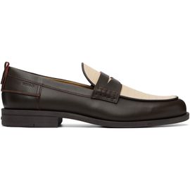 Hugo Hugo Brown Crocodile Vamp Leather Loafers