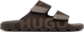 Hugo Hugo Brown Faux-Suede Logo Detailing Sandals
