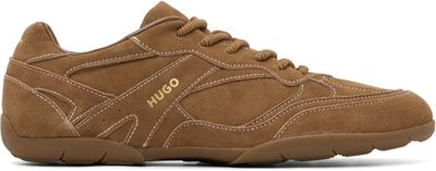 Hugo Hugo Brown Faux-Suede Sneakers
