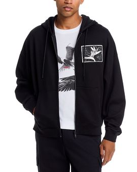 Hugo Hugo Darishood Cotton Logo Graphic Drawstring Hoodie