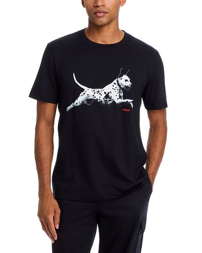 Hugo Hugo Dirunn Cotton Dalmatian Graphic T-Shirt