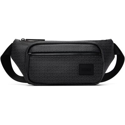 Hugo Hugo Gray Grained Faux-Leather Belt Bag