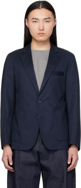 Hugo Hugo Navy Slim-Fit Stretch Cotton Blazer