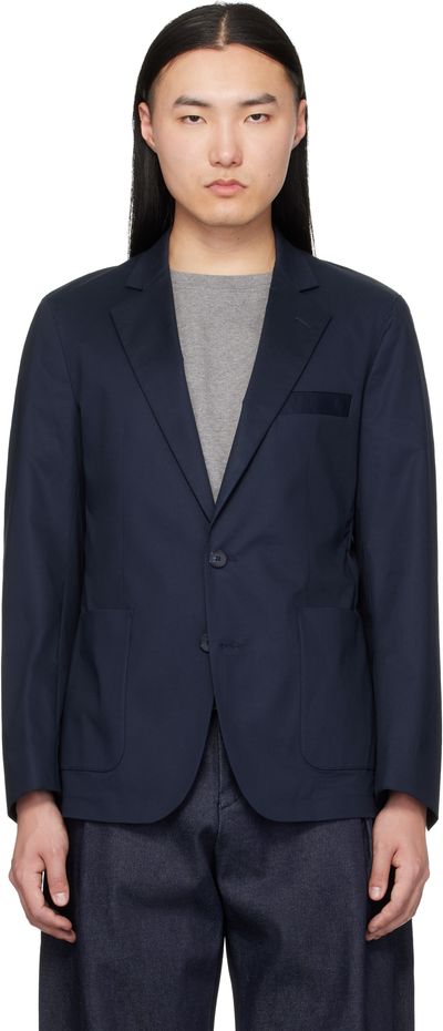 Hugo Hugo Navy Slim-Fit Stretch Cotton Blazer