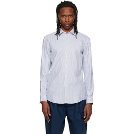 Hugo Hugo White & Blue Slim-Fit Oxford Cotton Shirt