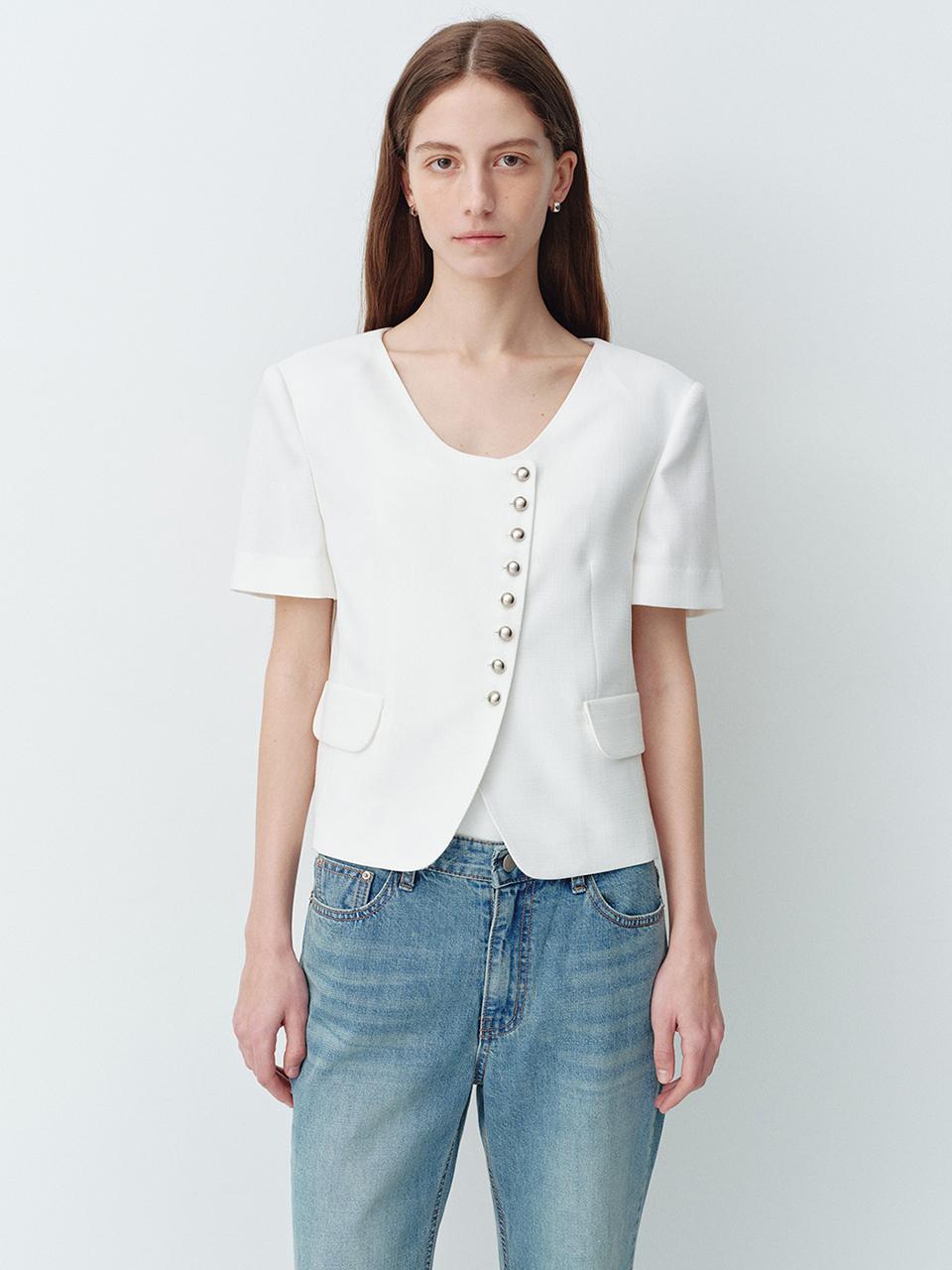 HUNCH Asymmetry Summer Tweed Blazer