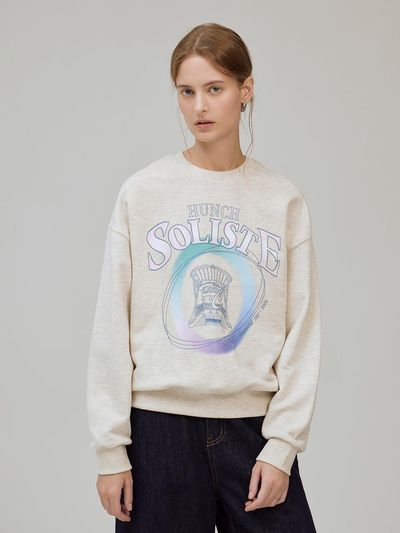 HUNCH Aurore ring over size sweatshirt (2color)