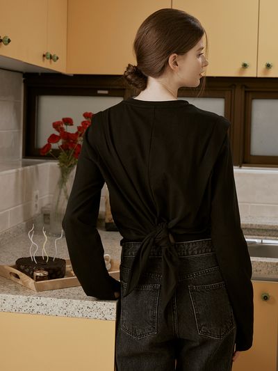 HUNCH Back Slit Tired Jersey Top