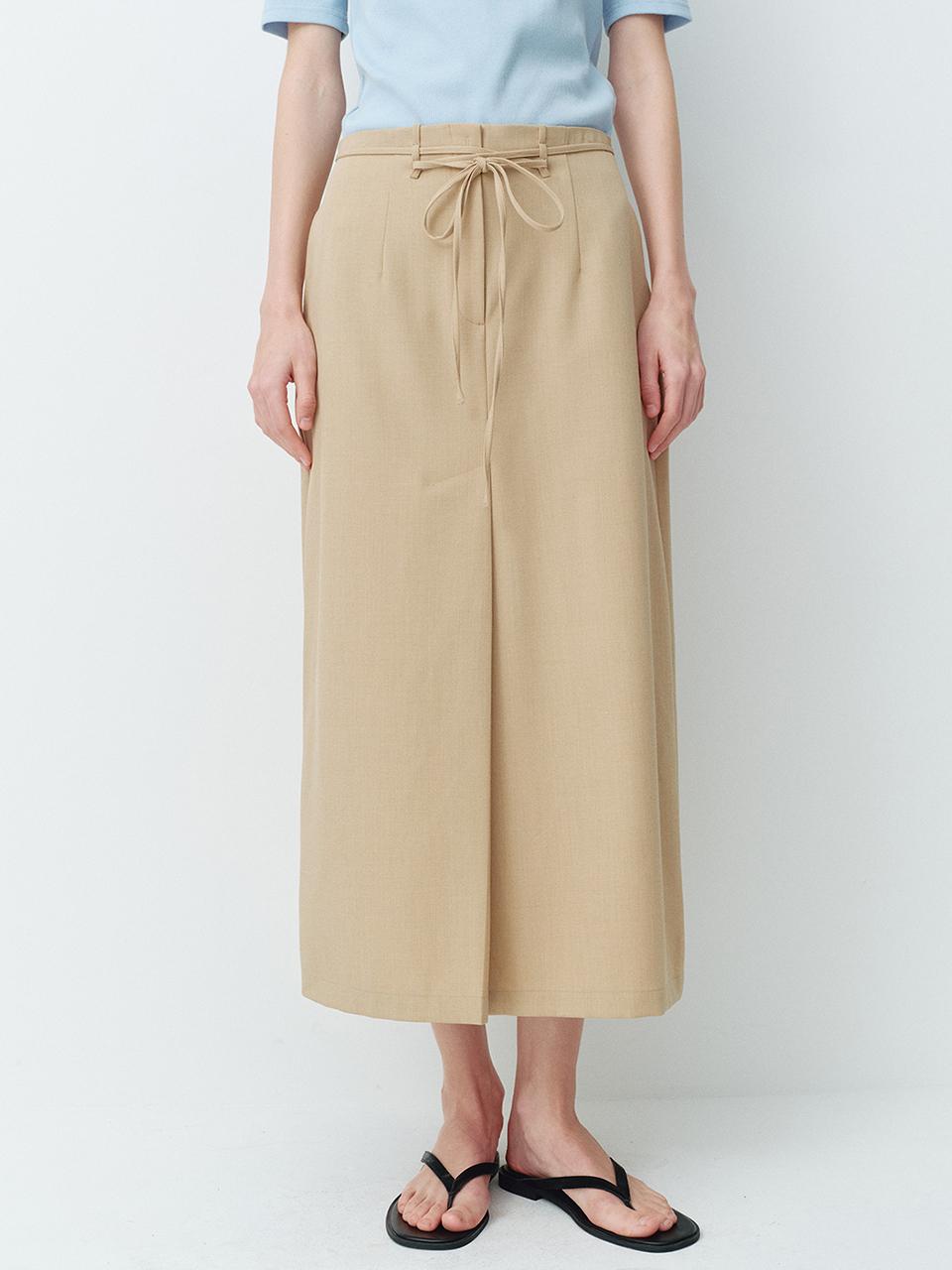HUNCH Deep Slit H-Line Maxi Skirt [2color]
