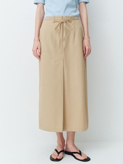 HUNCH Deep Slit H-Line Maxi Skirt [2color]