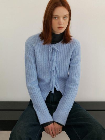 HUNCH Front ribbon knitwear (2color)