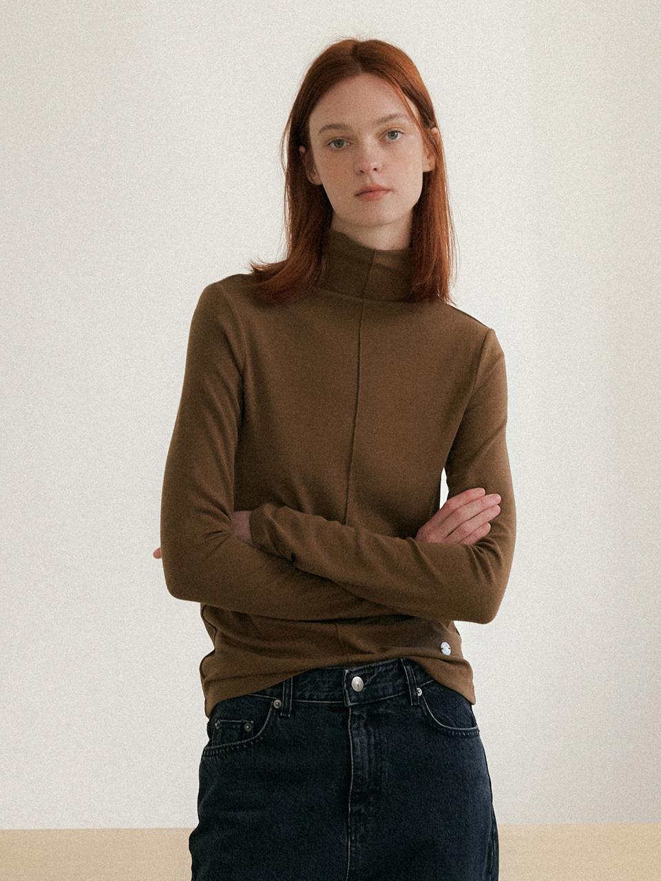 HUNCH Pin tuck classic turtle neck top (2color)
