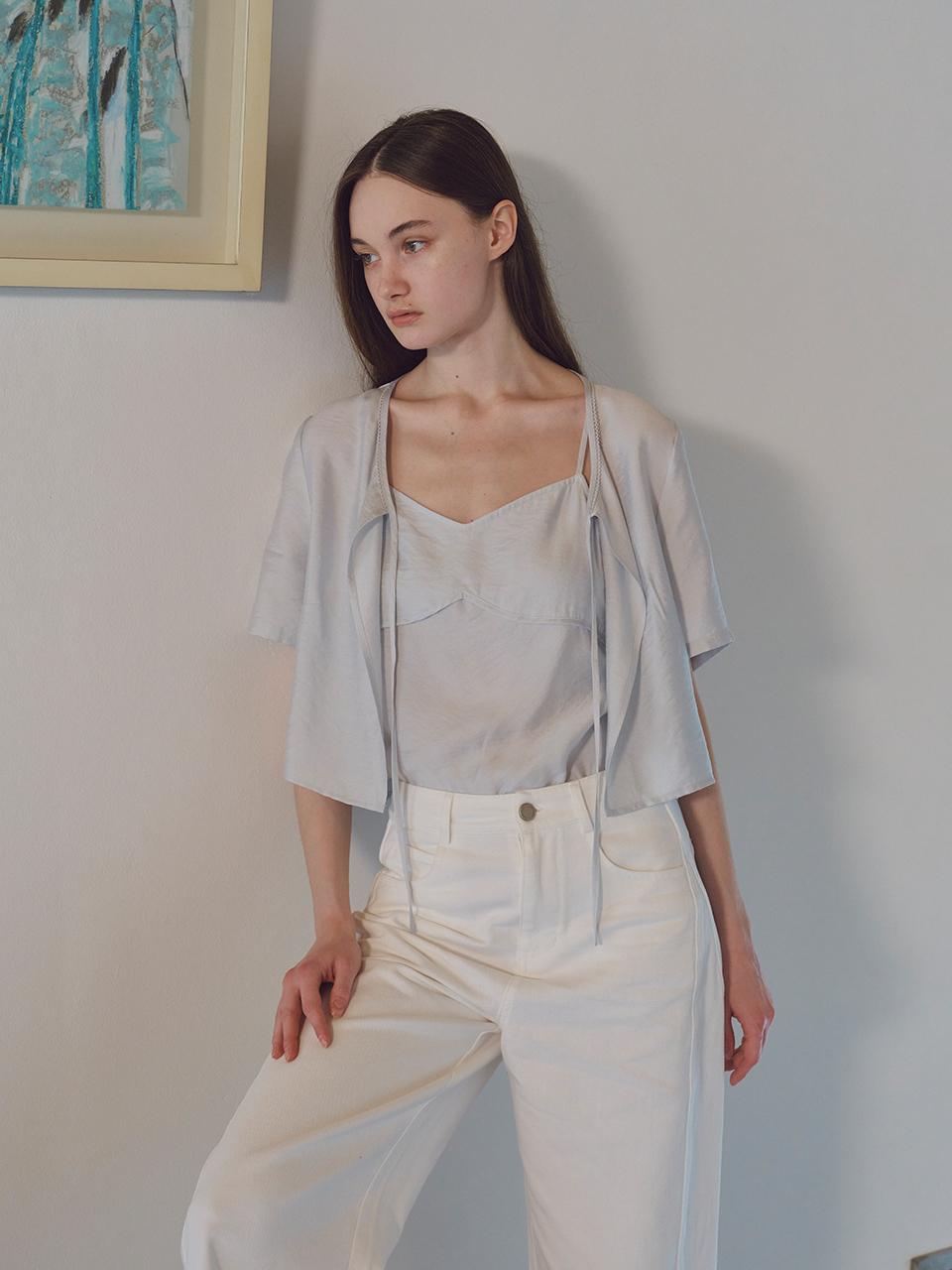 HUNCH Silky Top Set Blouse (2color)