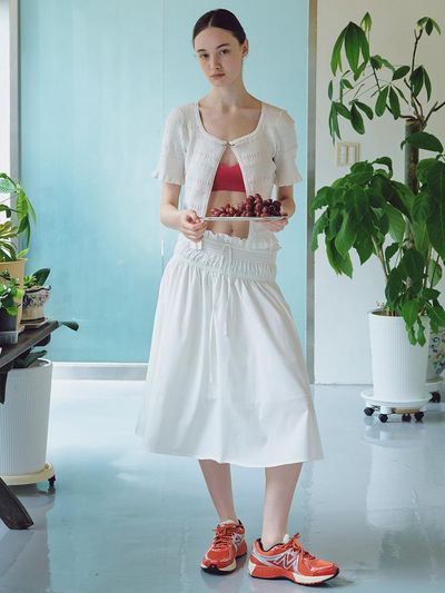 HUNCH Smocking BANDING Midi Skirt