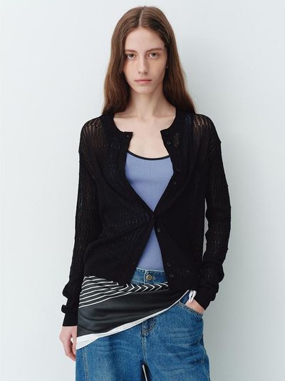 HUNCH Summer Jacquard Cardigan (2color)