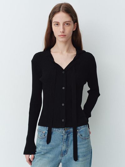 HUNCH Twisted Neck Strap Cardigan [2color]