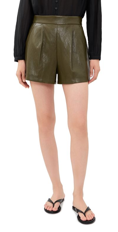 Hunter Bell Hunter Bell Ashton Faux Leather Shorts Pinegrove