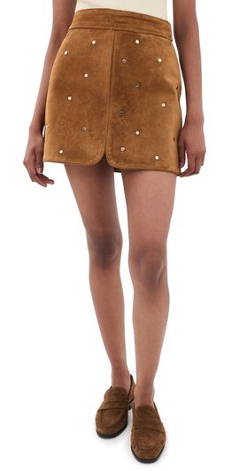 Hunter Bell Hunter Bell Dottie Suede Skirt Saddle