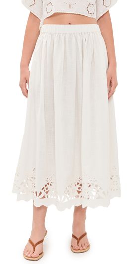 Hunter Bell Hunter Bell Tatum Skirt White