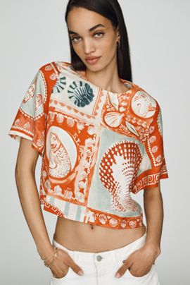Hunter Bell Maeve Linen-Blend Top