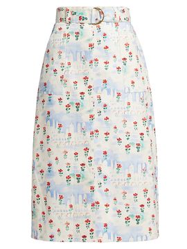 Hunter Bell Women's Coolidge Floral Stretch Cotton Midi-Skirt