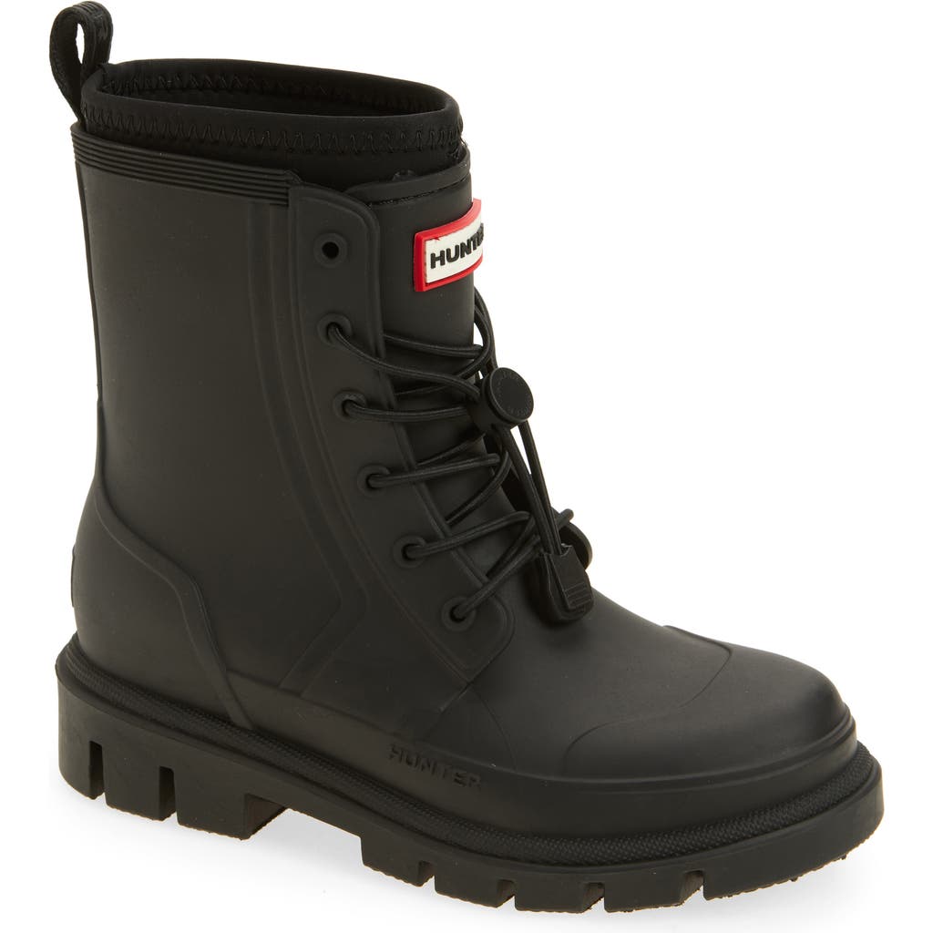Hunter Hunter Kids' Stamp Waterproof Lace-Up Rain Boot