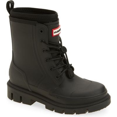 Hunter Hunter Kids' Stamp Waterproof Lace-Up Rain Boot