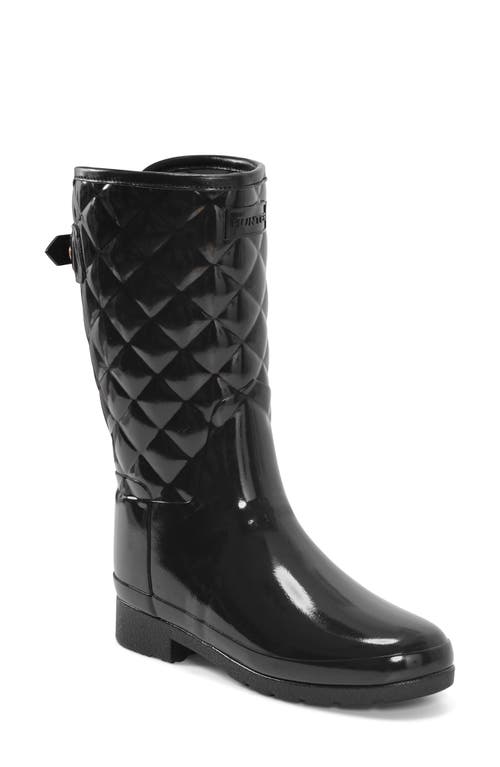 Hunter Hunter Refined High Gloss Quilted Short Waterproof Rain Boot