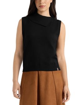 Hunter Hunter Sleeveless Asymmetric Collar Sweater