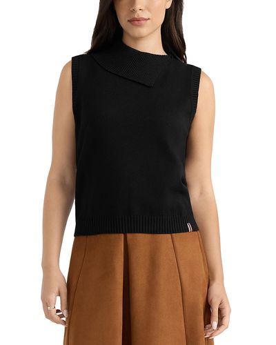Hunter Hunter Sleeveless Asymmetric Collar Sweater